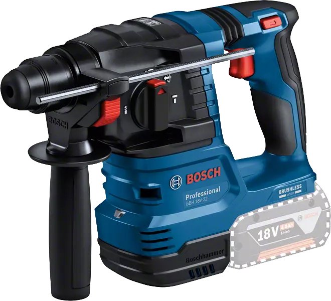 Taladro Percutor Inalámbrico Bosch Professional Gbh 18v-22 Professional, 18 Voltios Azul/Negro, 2 Baterías De Iones De Litio De 4,0 Ah, En L-Boxx