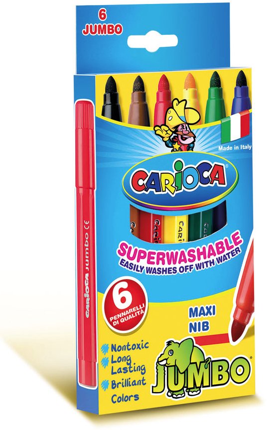 Carioca Rotulador Jumbo Punta Maxi Colores - Caja De 6