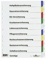 Ordnerregister Vollformat Blanko Con Deckblatt Versicherungen Din A4