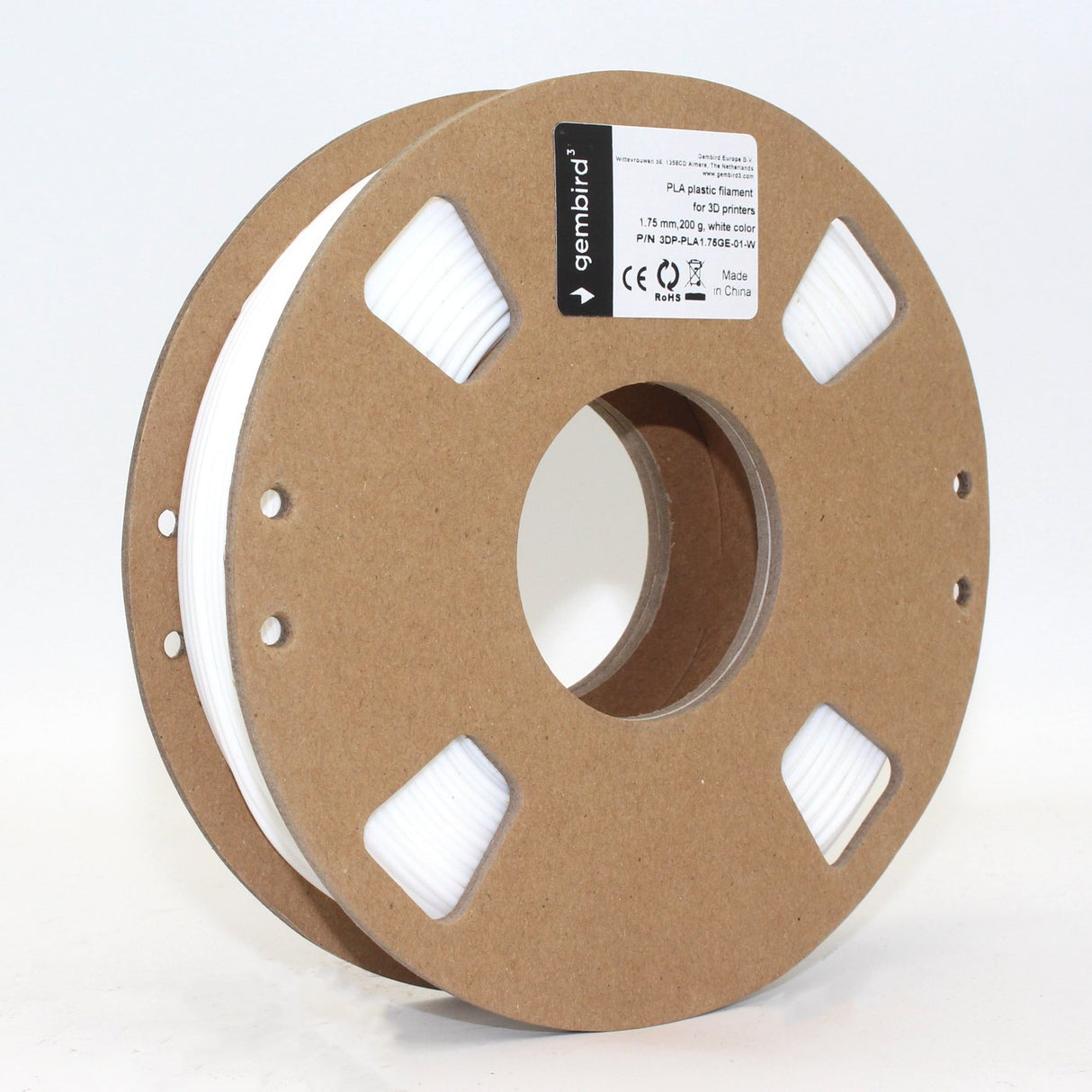 Filamento Gembird Pla 1,75mm 200g Blanco 3dp-Pla1.75ge-01-W