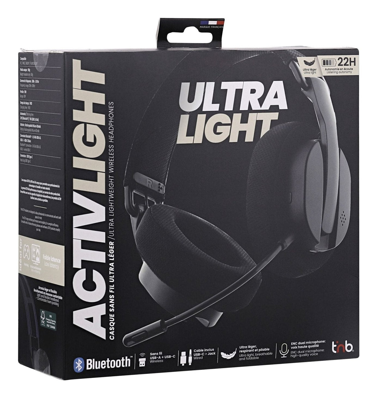 Tnb Auriculares Bluetooth®+2,4 Ghz Ultraligeros Y Comodos