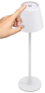 Lámpara De Mesa Led Inalámbrica, Tamaño M, 37 Cm, Blanca 
Con Control Táctil, 170 Lm, Luz Blanca Cálida (3000 K) Regulable