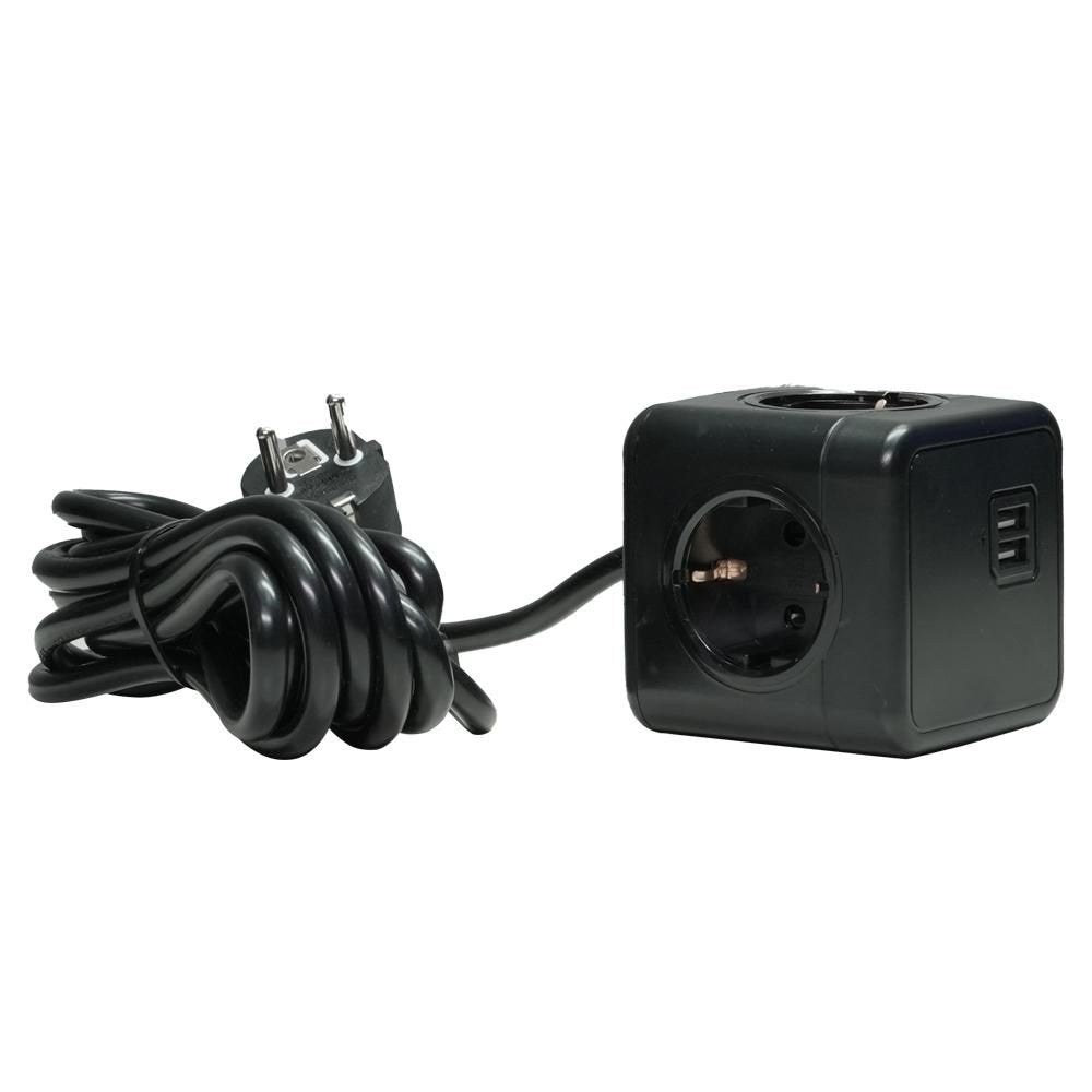 EAN 2950006017886 - Microconnect GRUCUBE2USB-B3 base múltiple 3 m 3 salidas AC Interior Negro imagen 1