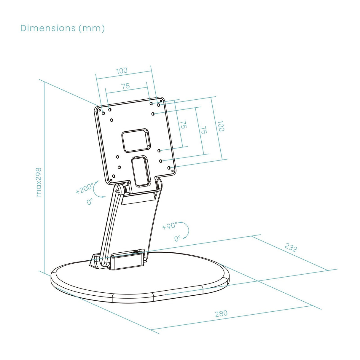 Soporte De Sobremesa Para Monitor Tooq Db1027tn-B Inclinable Hasta 6.5kg