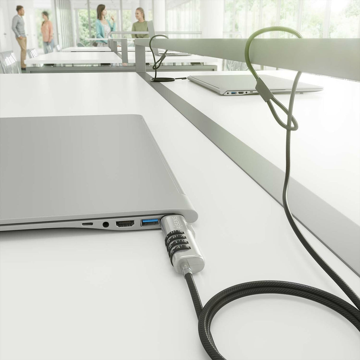 Aisens Cable De Seguridad Tipo Nano Para Portátiles Aslk-D50n05-Bk 1.5m