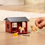 Figura  Schleich Farm World Casa Para Perros Con Golden Retriever  42722