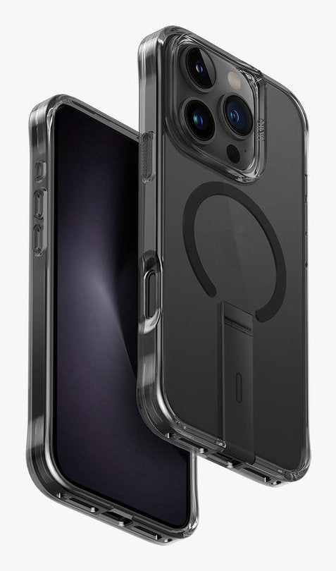 Uniq Case Eleva With Vertica Stand Iphone 16 Pro 6.3" Black Carbon Black