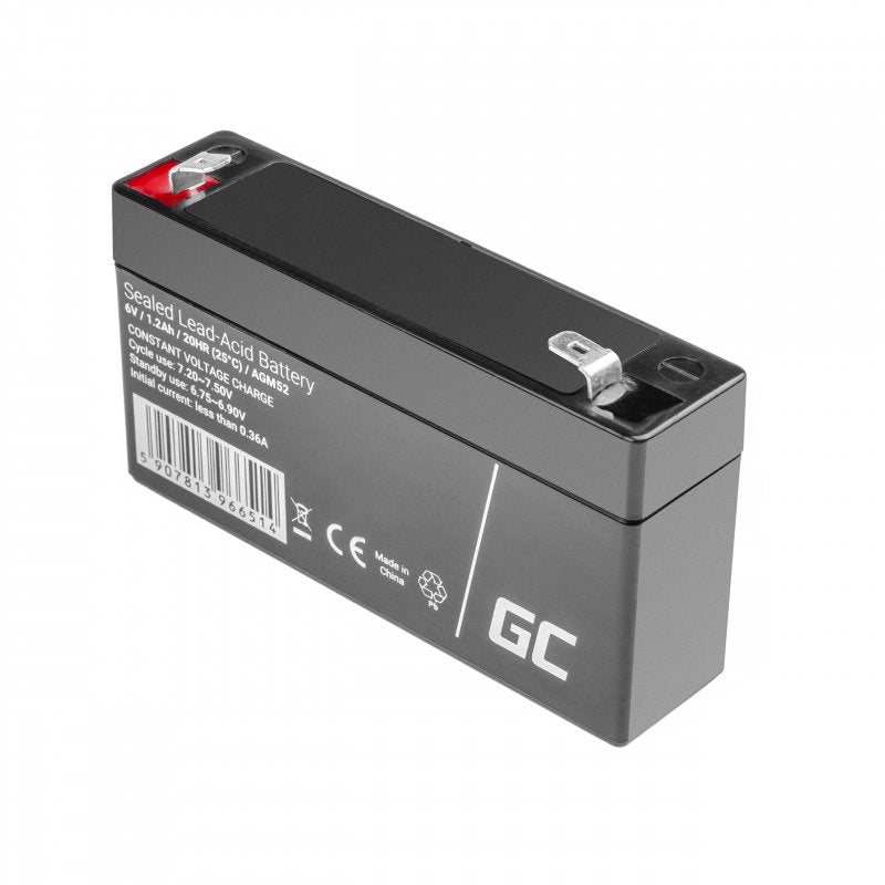 Green Cell Batería Agm De Plomo Ácido Agm Vrla 6v 1.2ah Para Juguetes Y Alarmas