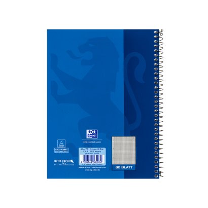 Oxford Collegeblock A5+ 80 Blatt Kariert Rand Links