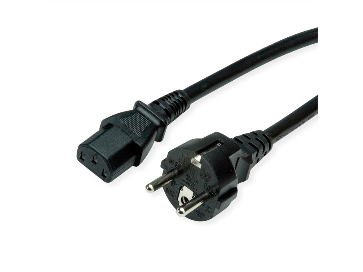 Roline Netzcable Iec-Buchse & Cee7 7-Stecker Gerade Schwarz 1.8m