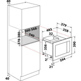 Microondas Integrable Whirlpool Wmf250g Capacidad 25 L Con Grill Color Negro