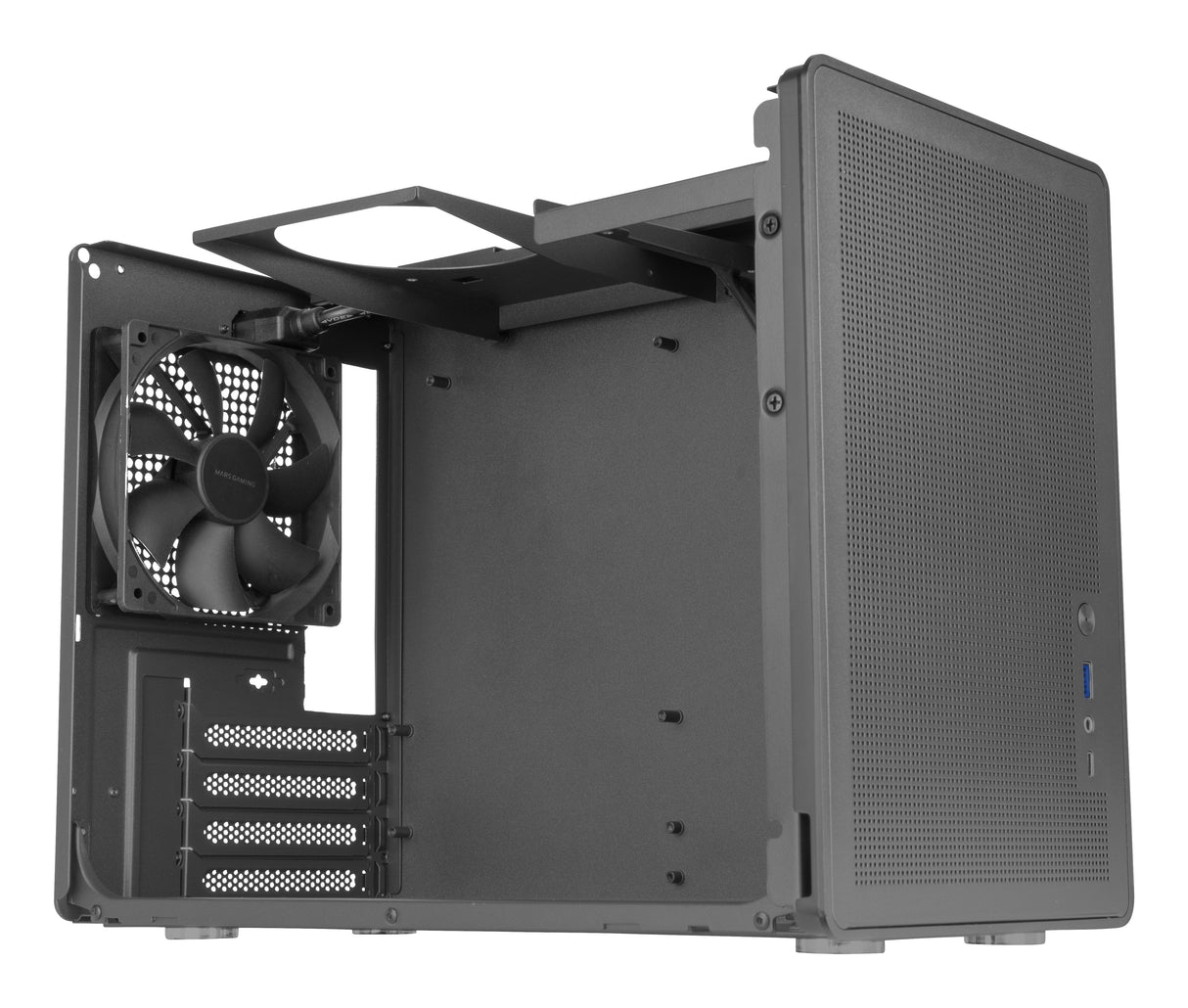 Caja Microatx Mars Gaming Mcxpro Mesh 360 Gpu 280-360mm 1x3.5 2x2.5 Negro Compatible Atx/Sfx