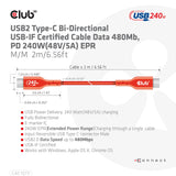 EAN 8719214472306 - CLUB3D CAC-1573 cable USB USB 2.0 2 m USB C Rojo imagen 8