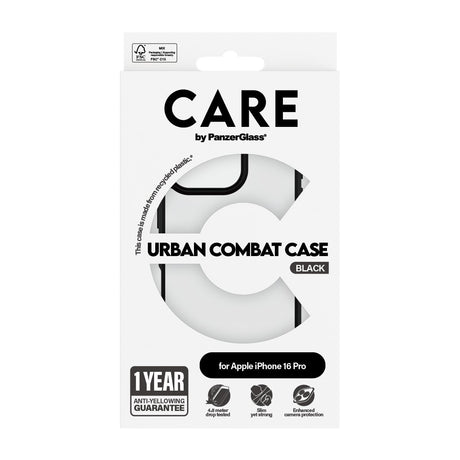 EAN 5715685004285 - PanzerGlass CARE™ by ® Urban Combat Case Transparent w. Black Frame iPhone 16 Pro funda para teléfono móv imagen 3