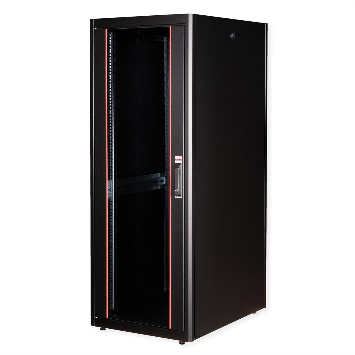 Roline 19-Zoll Netzwerkschrank Basic 32 He, 600x800 Bxt Glastr Schwarz