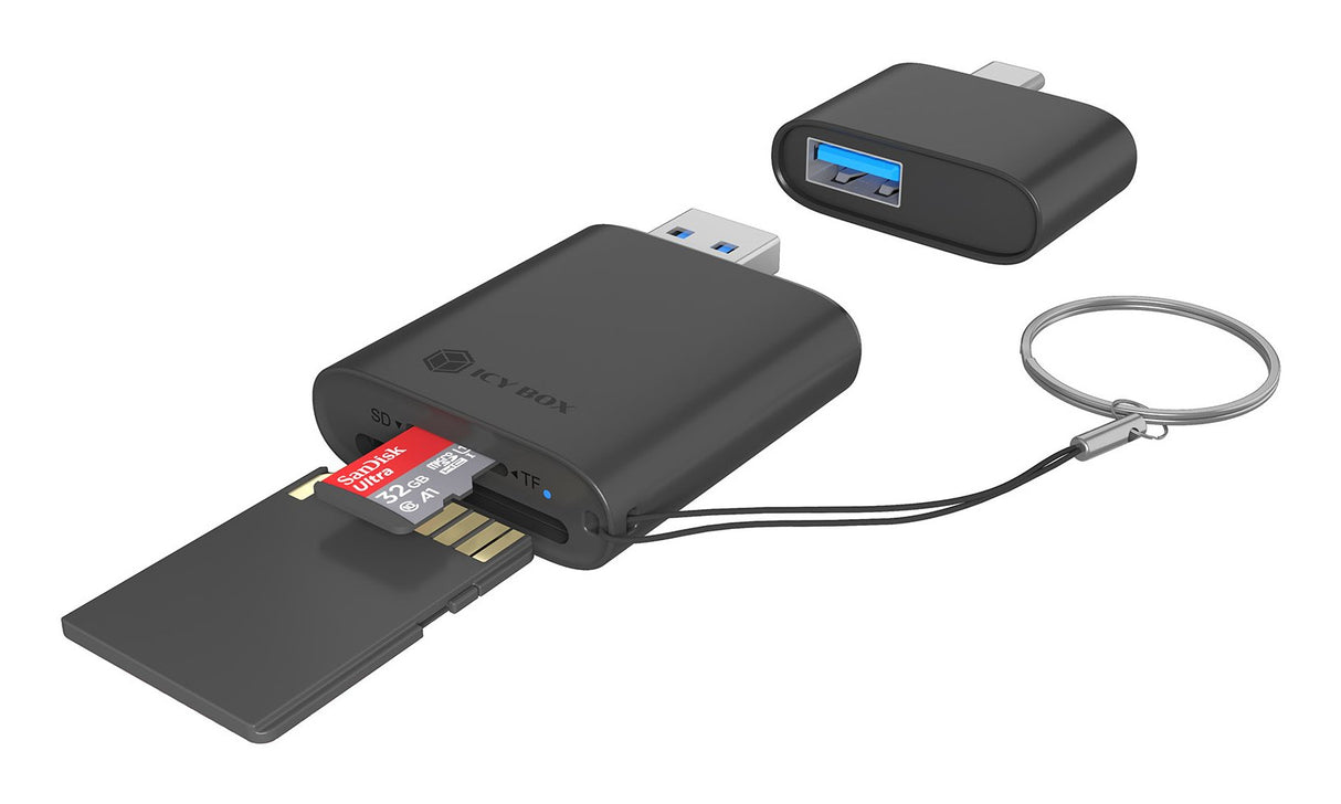 EAN 4250078175148 - ICY BOX IB-CR204-CU3 lector de tarjeta USB 3.2 Gen 1 (3.1 Gen 1) Type-A/Type-C Negro imagen 1