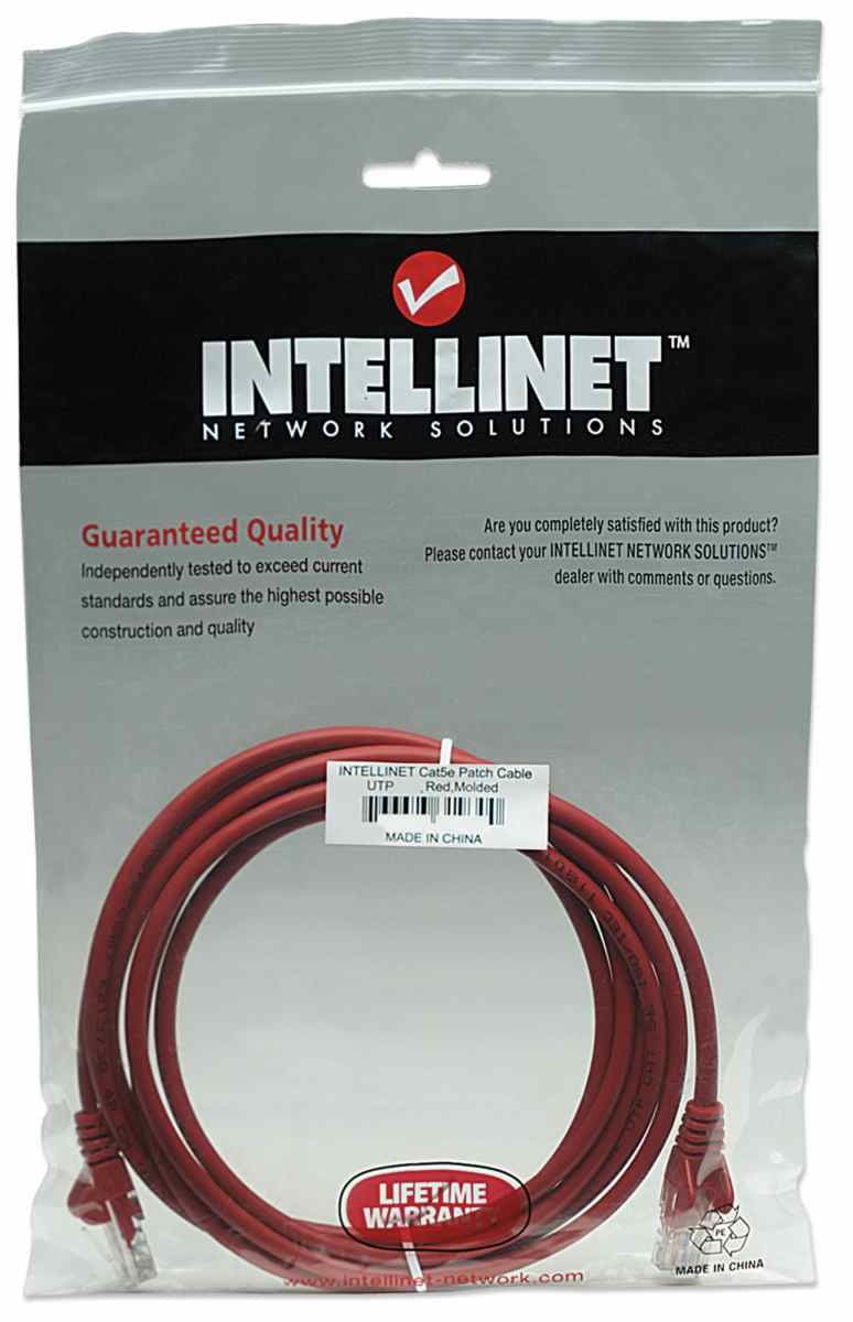 Ic Intracom Cat5e Utp - 5m - 5 M - Cat5e - U/Utp (Utp) - Rj-45 - Rj-45 - Rojo