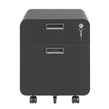 Mobile File Cabinet, 2-Drawer, W Lock, Negro