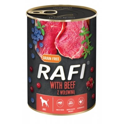 Comida Húmeda Para Perros Dolina Noteci Rafi Con Carne De Buey, Arándano Y Arándano  400g