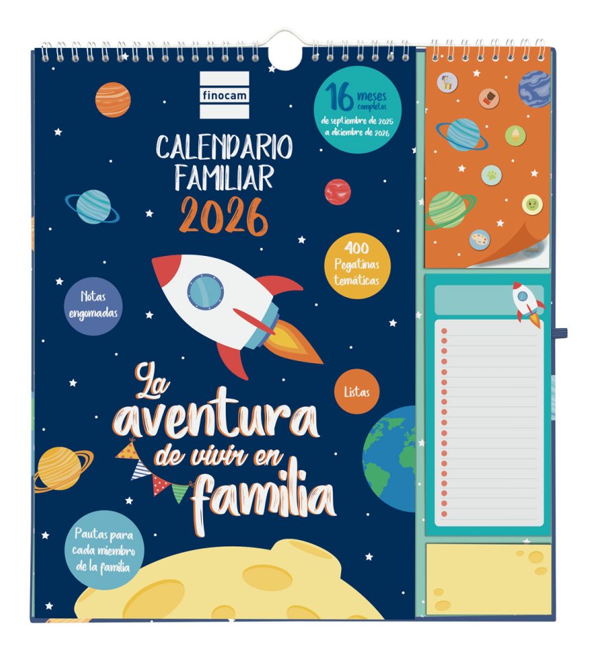 Finocam Calendario De Pared Plus 16 Meses 215x325 Mv Familiar 2025-2026