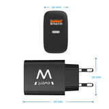 Cargador Ewent Rapido Usb-C Y Qc3.0 20w