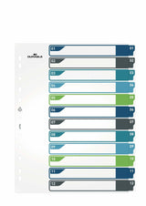 Durable 679627 Lengüeta De Índice Separador En Blanco Con Pestaña Polipropileno (Pp) Multicolor