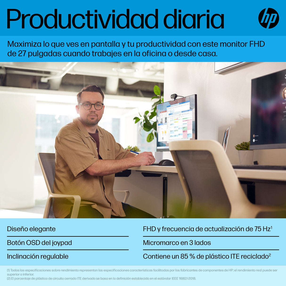 EAN 0196548133598 - HP P27h G5 FHD Monitor pantalla para PC 68,6 cm (27") 1920 x 1080 Pixeles Full HD LCD Negro imagen 9
