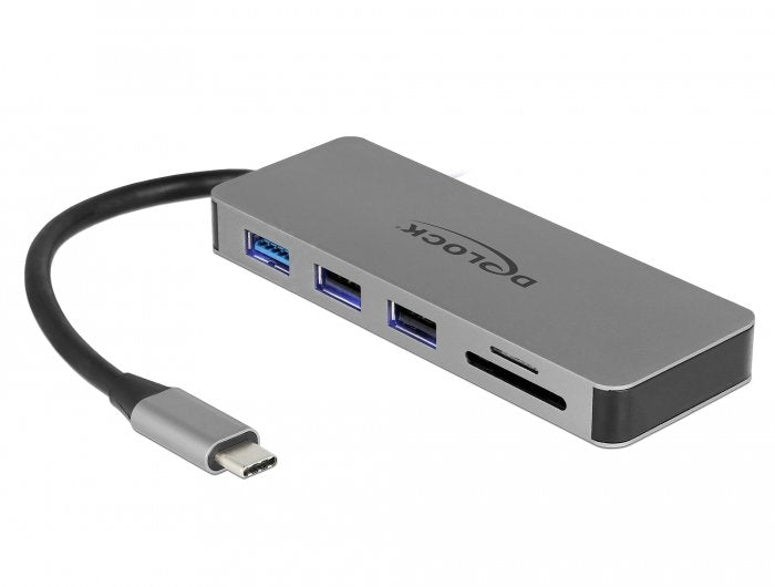 Delock 87743 Hub De Interfaz Usb 3.2 Gen 1 (3.1 Gen 1) Type-C Gris, Estación De Acoplamiento Gris, Usb 3.2 Gen 1 (3.1 Gen 1) Type-C, Hdmi, Usb 2.0, Usb 3.2 Gen 1 (3.1 Gen 1) Type-A, Usb 3.2 Gen 1 (3.1 Gen 1) Type-C, Microsd (Transflash), Mi
