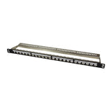 Patchpannel Keystone 24 Port 0.5 He Shielded. Negro Logilink
