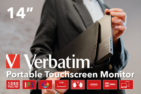 EAN 0023942495918 - Verbatim PMT-14 pantalla para PC 35,6 cm (14") 1920 x 1080 Pixeles Full HD Pantalla táctil Negro imagen 9