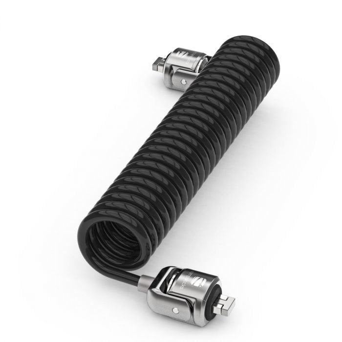 Compulocks Dual Head Coiled Cable Keyed Lock Cable Antirrobo Negro