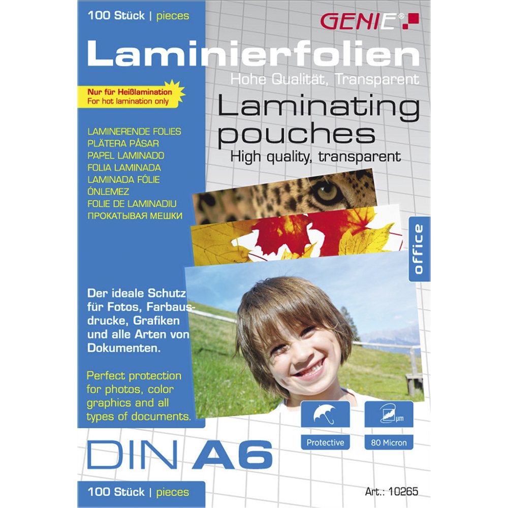 Bolsas Laminadas Genie 100 Hojas A6