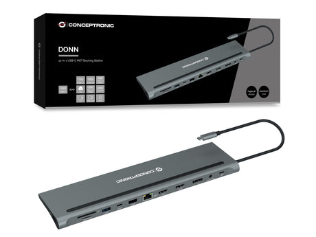 EAN 4015867229545 - Conceptronic DONN17G base para portátil y replicador de puertos Alámbrico USB 3.2 Gen 1 (3.1 Gen 1) Type- imagen 3