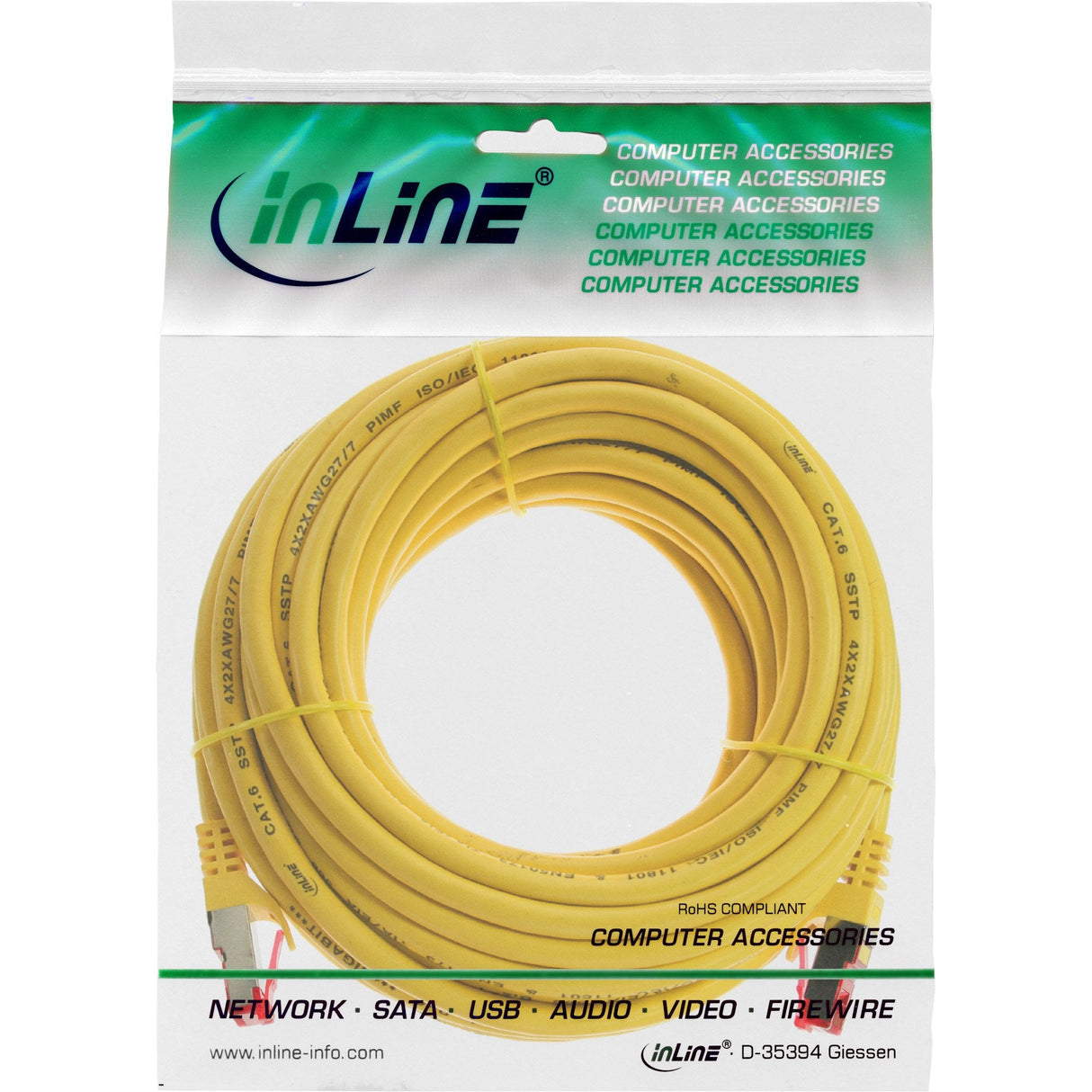 Cable De Red Inline S/Ftp Pimf Cat.6 250mhz Pvc Cca Amarillo 7,5m