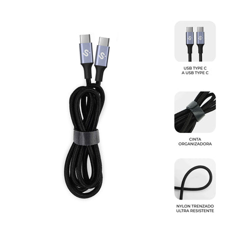 EAN 8436586743574 - SUBBLIM SUBCAB-C10001 cable USB USB 2.0 USB C Negro imagen 3