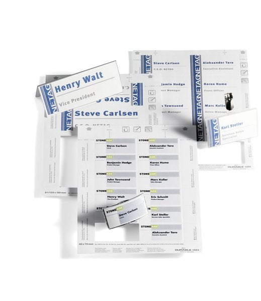 Insertar Carteles Durable Badgemaker 40x75mm 240 Piezas Blanco