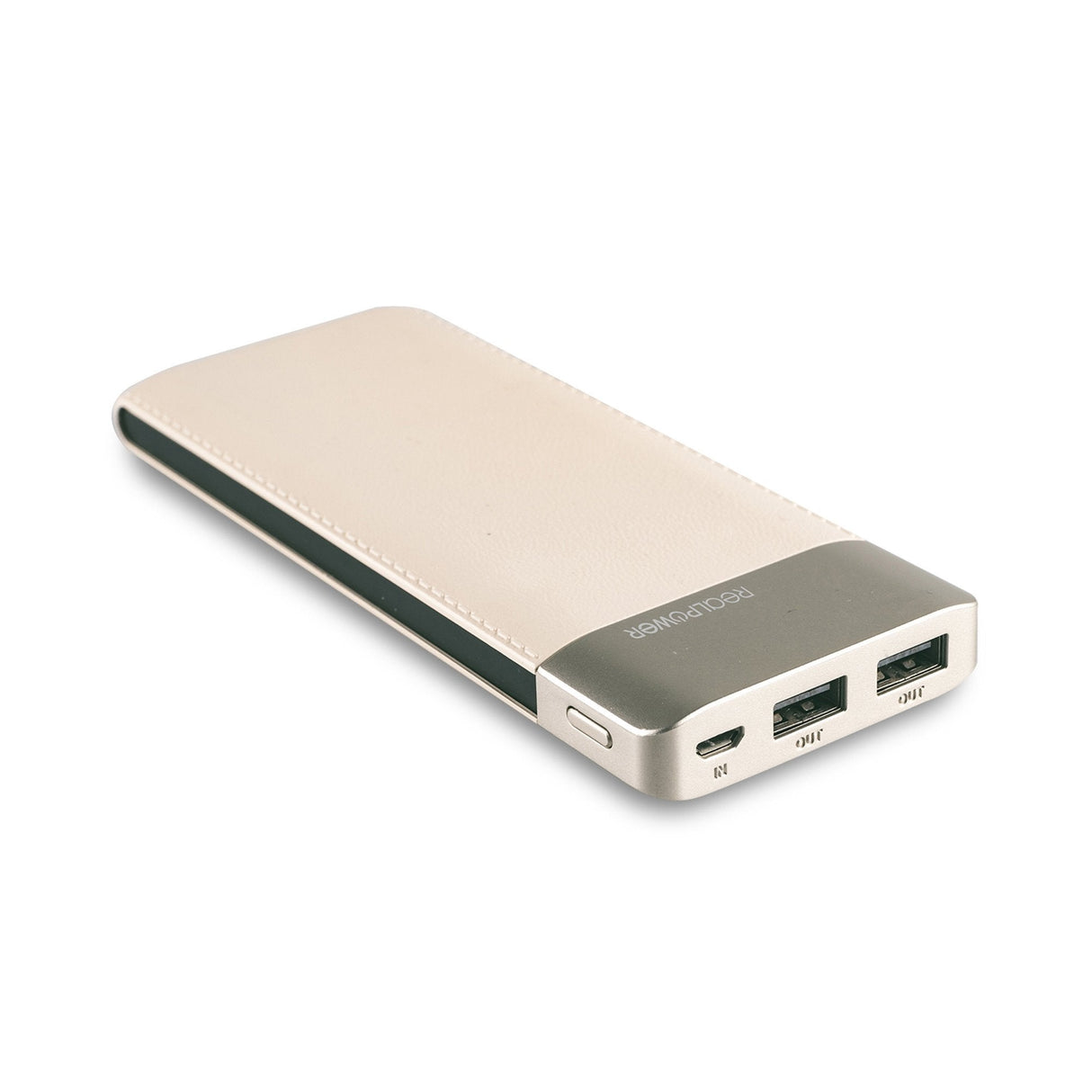 Powerbank Realpower Pb-8000 Fashion Champagner (Lederoptik)