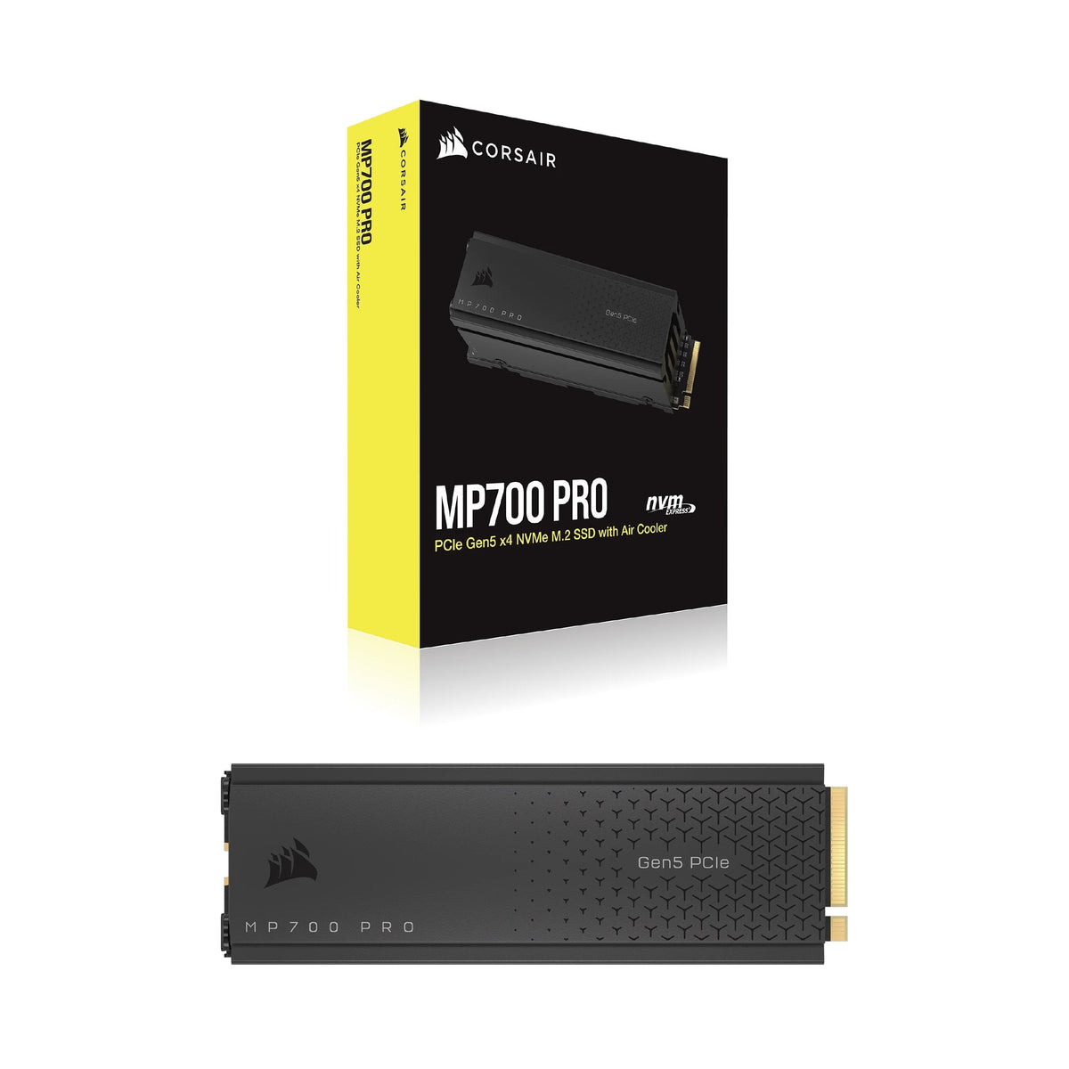 Disco Duro Corsair Mp700 Pro 1tb Disco Ssd Pcie M.2 Nvme 2.0 Gen5 X4 Con Refrigerador De Aire