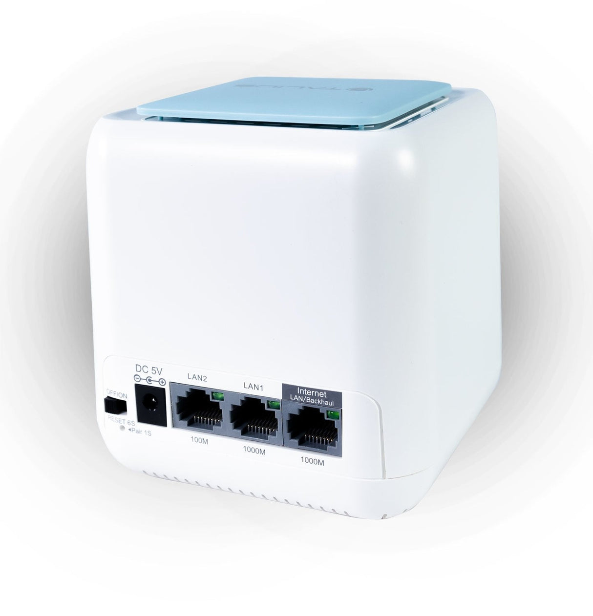 Talius Sistema Wifi Mesh Pack 2 Dispositivos Ac 1200 Gigalan Dual Band - Sensor Tactil - 1x Lan, 1x Wan - Color Blanco/Azul