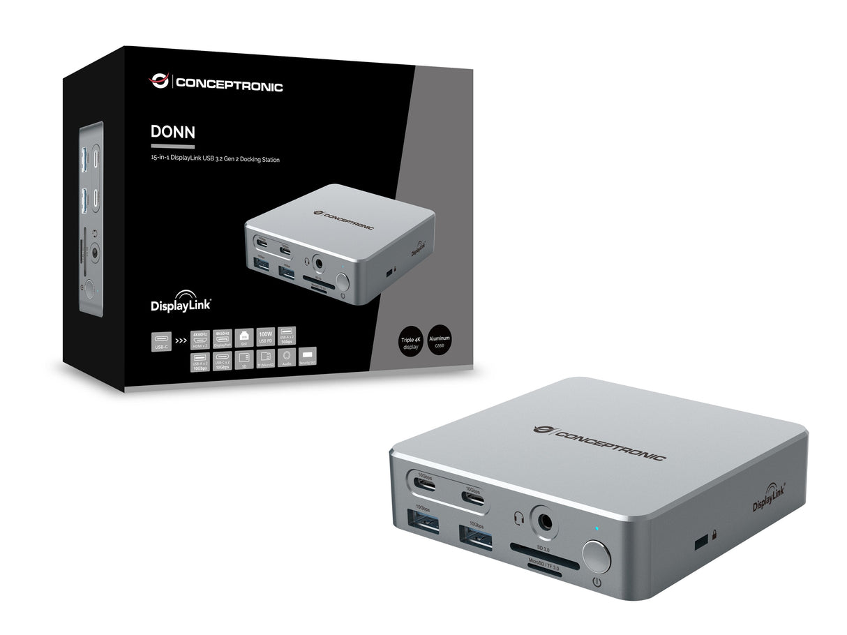 EAN 4015867236611 - Conceptronic DONN25G base para portátil y replicador de puertos Alámbrico USB 3.2 Gen 2 (3.1 Gen 2) Type- imagen 6