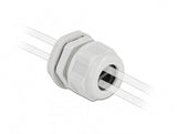Delock Cableverschraubung Pg21 Für Flachcable Mit Zwei Cableeinführungen Grau 2 Stück