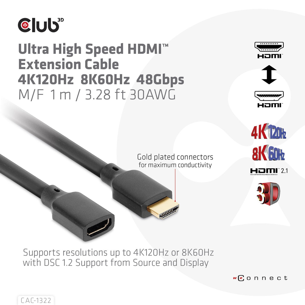 EAN 8719214472665 - CLUB3D CAC-1322 cable HDMI HDMI tipo A (Estándar) Negro imagen 3