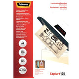 Fellowes Pack De 100 Fundas Para Plastificar Mate A4 - 125 Micras - Transparente