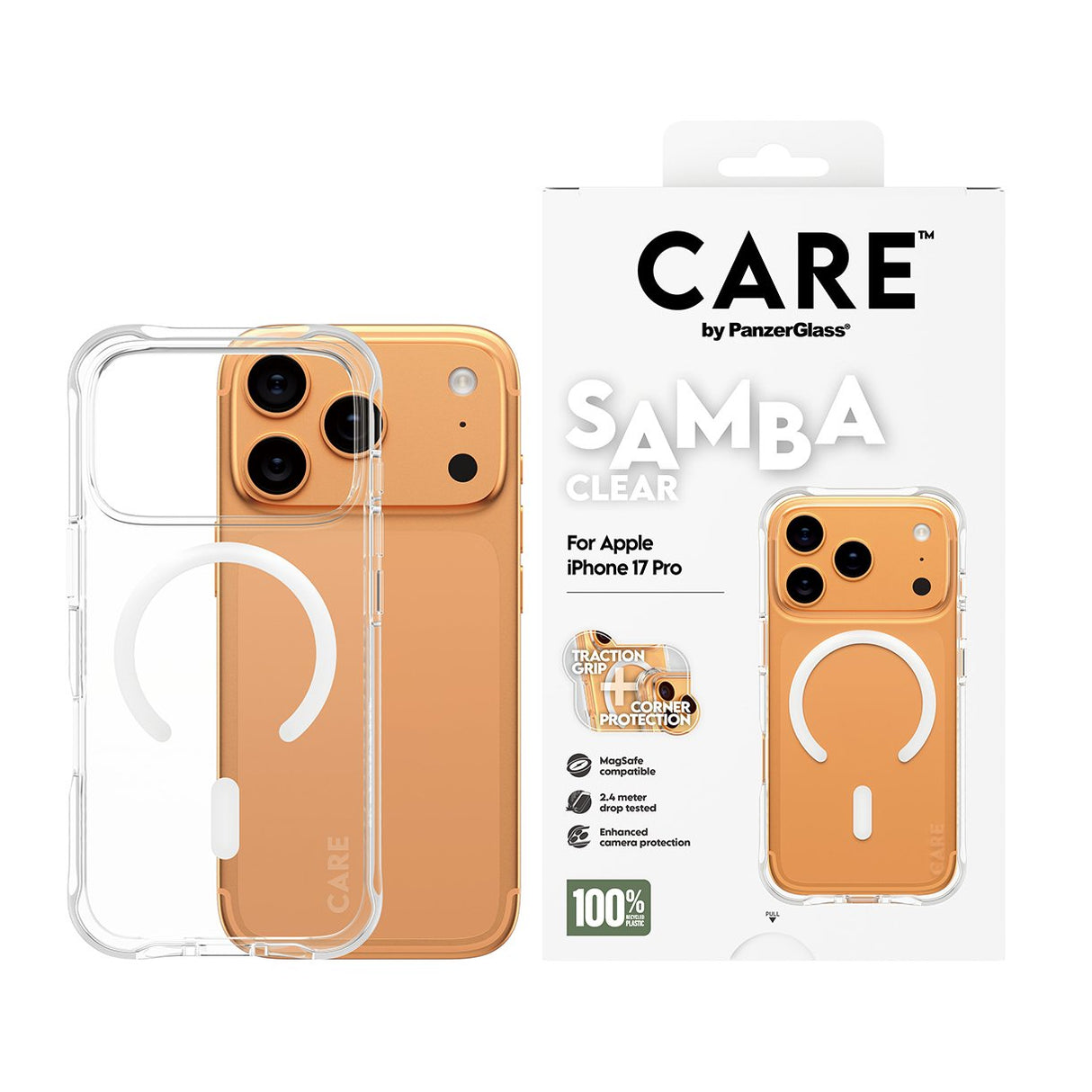 EAN 5715685027055 - PanzerGlass CARE™ by ® Samba Case Transparent w. White MagSafe iPhone 17 Pro funda para teléfono móvil Tr imagen 2