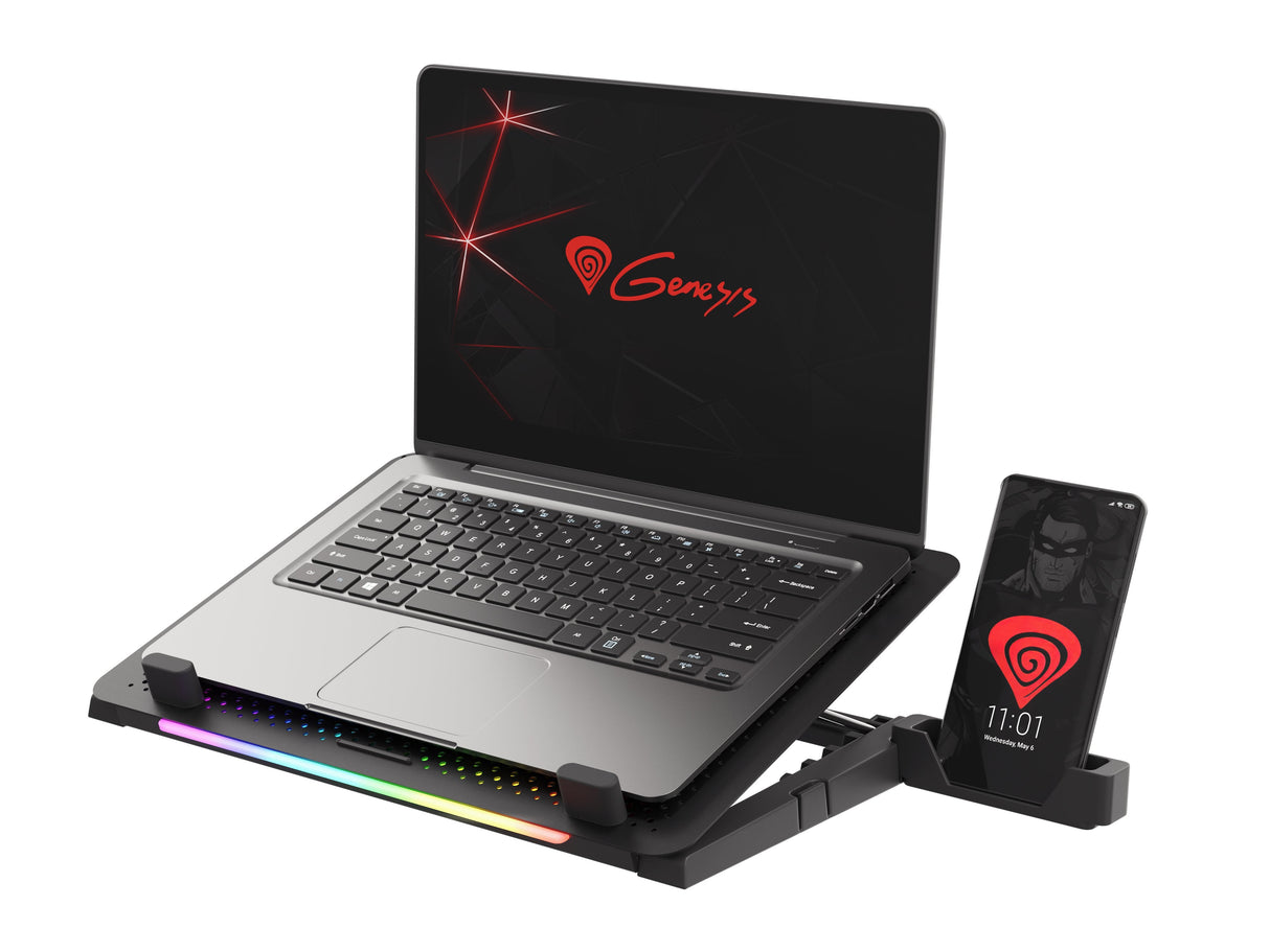 Base Refrigeradora Genesis Oxid 450 Rgb Para Portatil Hasta 15.6"
