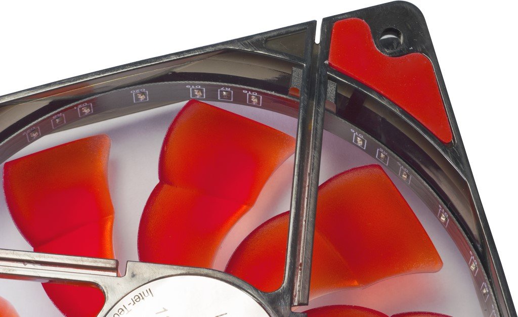 Inter-Tech L-12025 Carcasa Del Ordenador Ventilador 12 Cm Negro, Rojo