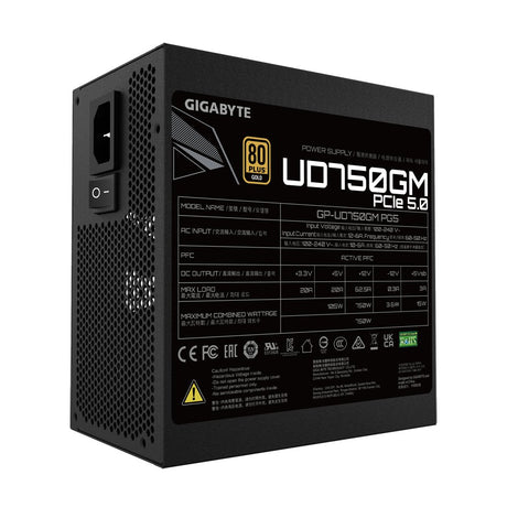 EAN 0810075657869 - GIGABYTE UD750GM PG5 unidad de fuente de alimentación 750 W 20+4 pin ATX ATX Negro imagen 2
