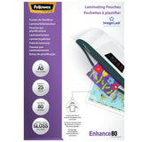 Fellowes Pack De 25 Fundas Para Plastificar Brillo A5 - 80 Micras - Alta Calidad - Transparente