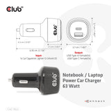 EAN 8719214472795 - CLUB3D USB KFZ-Ladegerät 1xUSB C A 63W 12/24V retail imagen 3