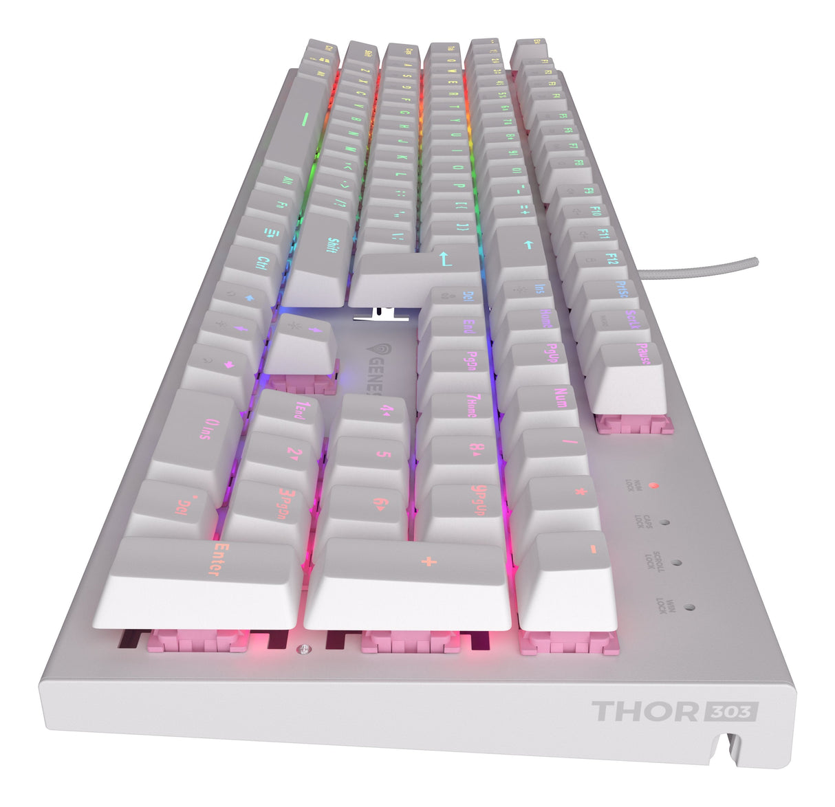 Genesis Thor 303 Rgb Biala Outemu Peach Silent